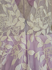 LAVENDER/FLORAL A LINE GOWN
