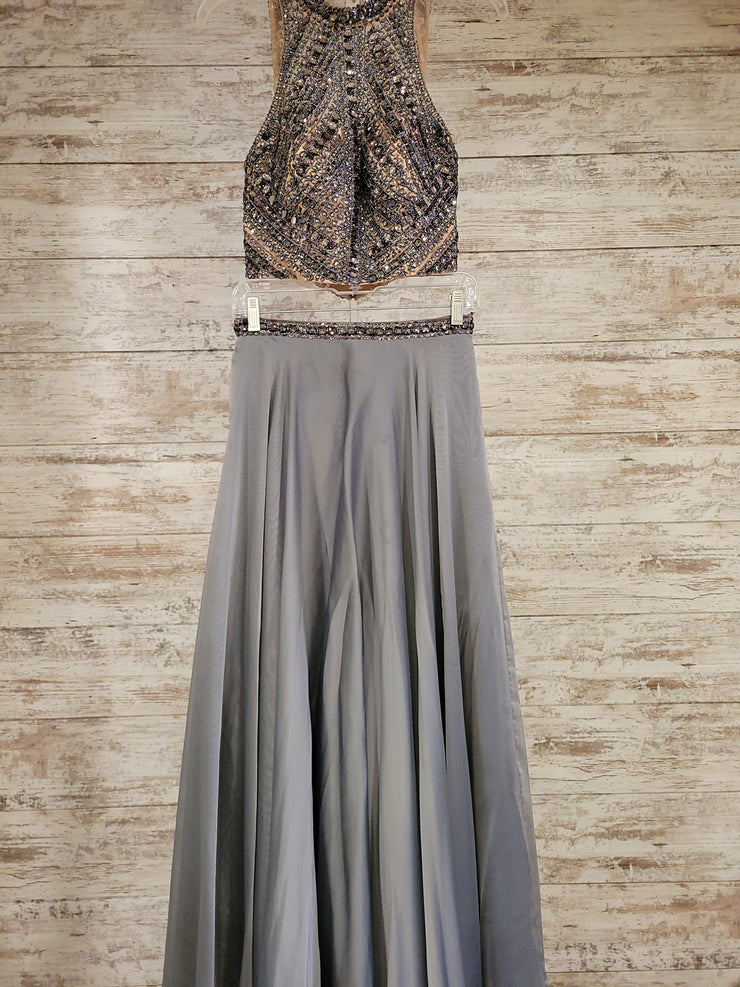 SILVER 2 PC. LONG EVENING GOWN