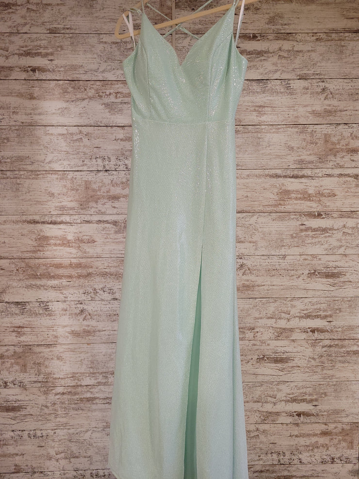 GREEN SPARKLY LONG DRESS