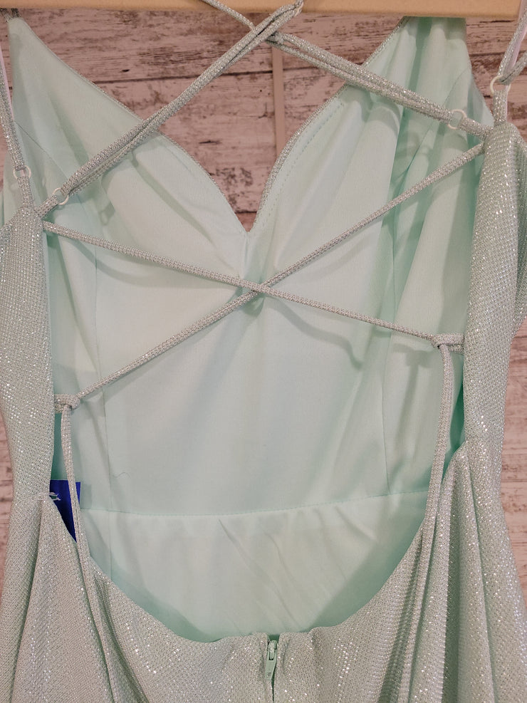 GREEN SPARKLY LONG DRESS