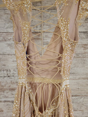 BLUSH/GOLD LONG DRESS