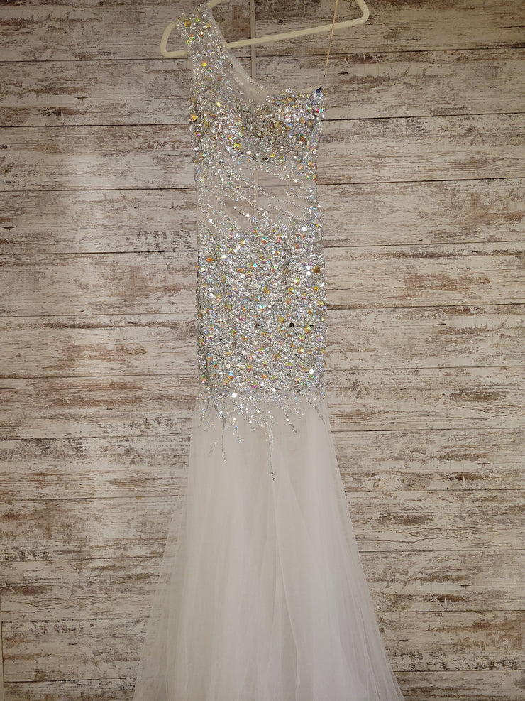 WHITE BEADED MERMAID GOWN