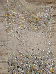 WHITE BEADED MERMAID GOWN