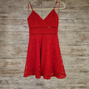 RED LACE SHORT DRESS (NEW)