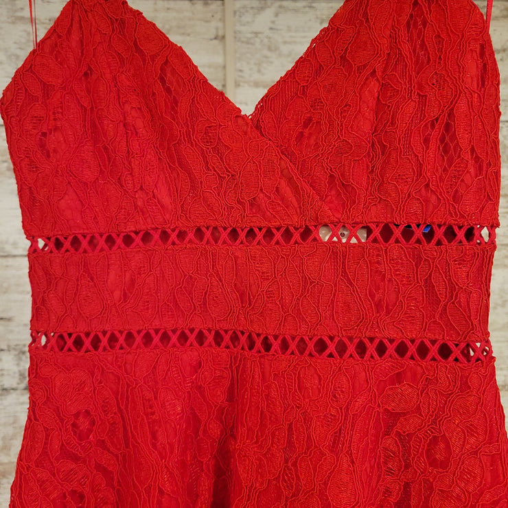 RED LACE SHORT DRESS (NEW)