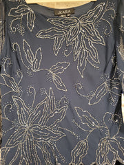 NAVY SEQUIN TOP LONG DRESS-NEW