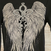 BLACK TOP W/ANGEL WINGS ON BAC