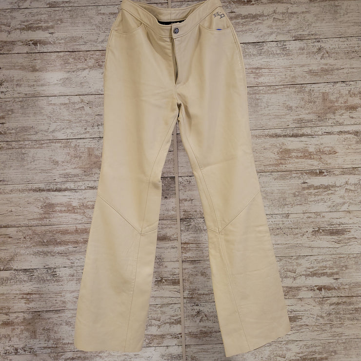 IVORY LEATHER PANTS (NEW) $198