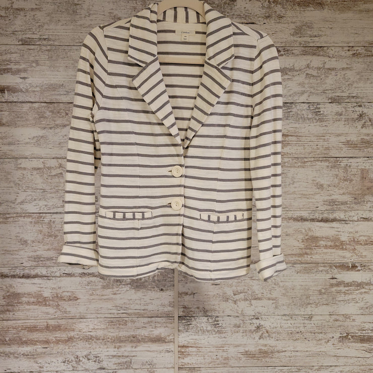 IVORY/GRAY STRIPED JACKET