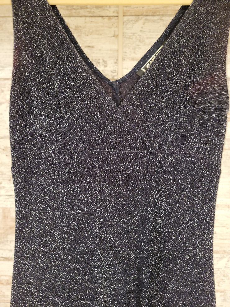 NAVY SPARKLY LONG EVENING GOWN