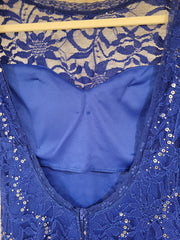 ROYAL BLUE LACE LONG DRESS