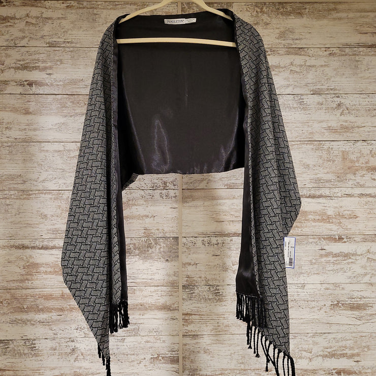 GRAY/BLACK 100% WOOL SHAWL