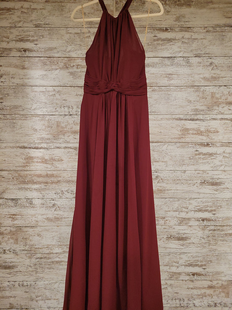 BURGUNDY LONG EVENING GOWN