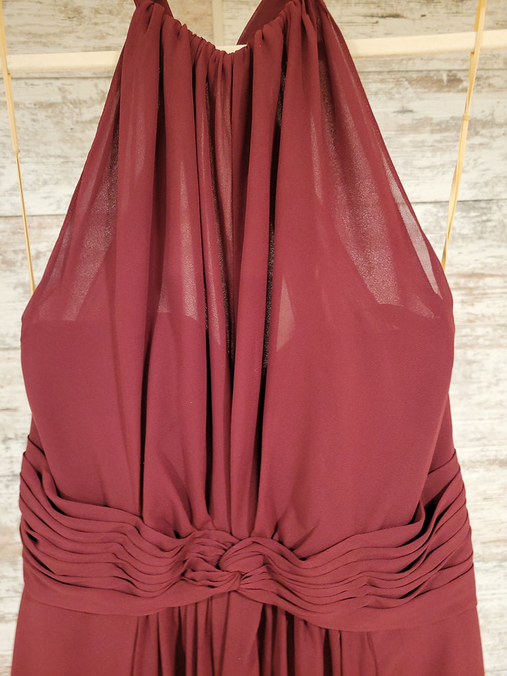 BURGUNDY LONG EVENING GOWN