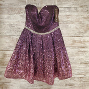 PURPLE SEQUIN SHORT DRESS (NEW