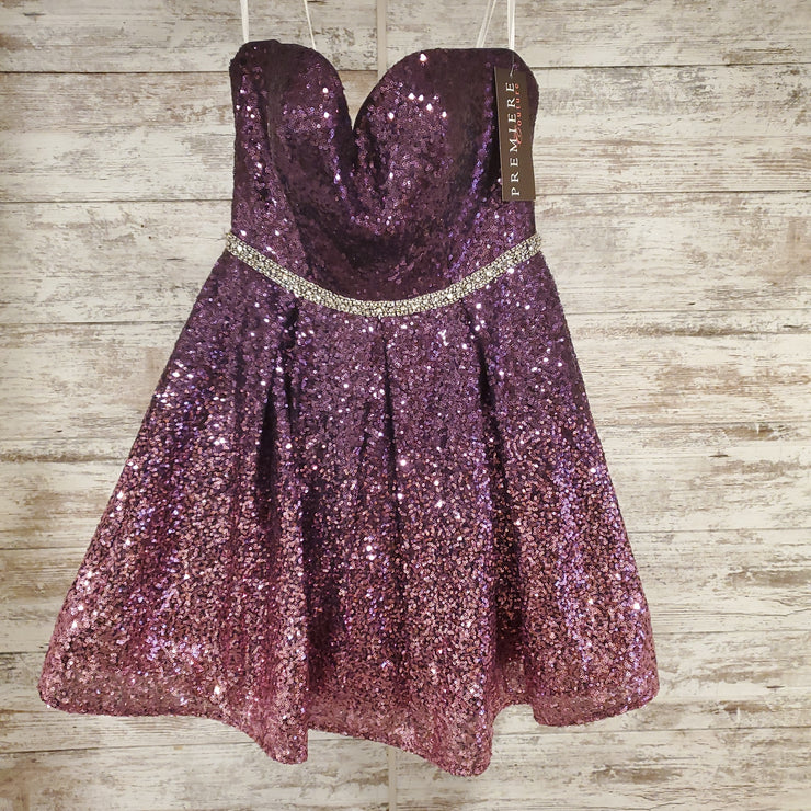 PURPLE SEQUIN SHORT DRESS (NEW