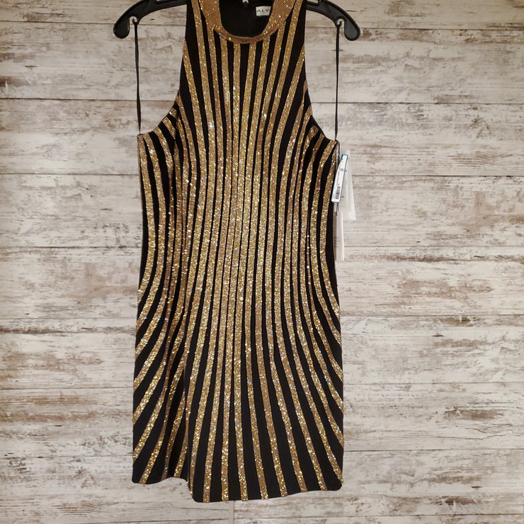 BLACK/GOLD SHORT DRESS ($398)