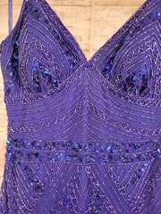 ROYAL BLUE BEADED DRESS (NEW)