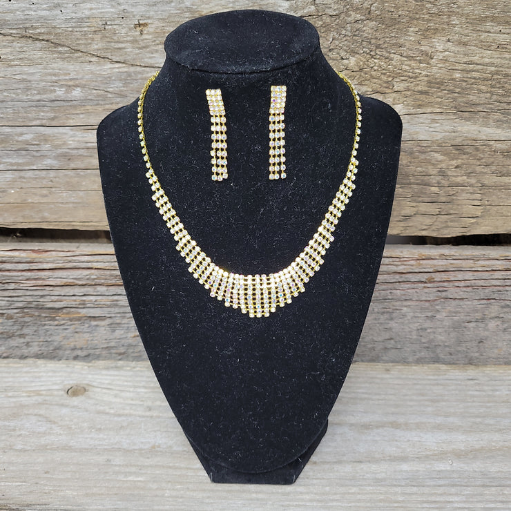 GOLD NECKLACE/EARRING SET