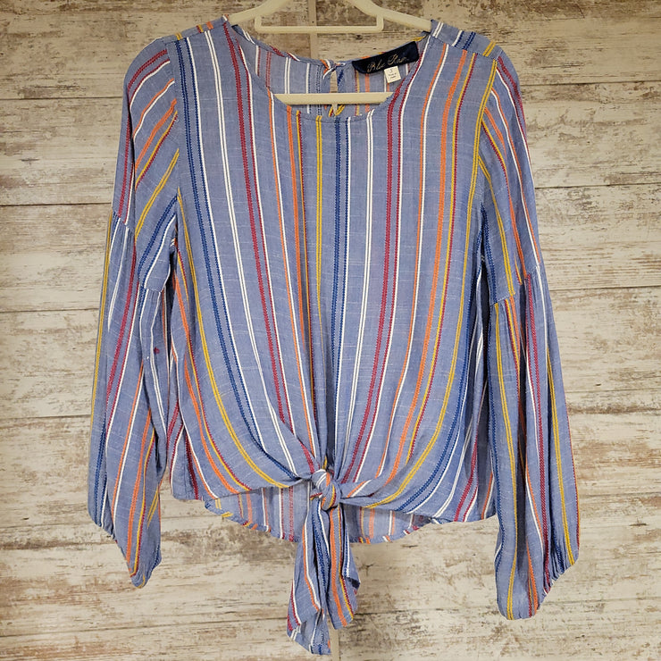 BLUE STRIPED LONG SLEEVE TOP