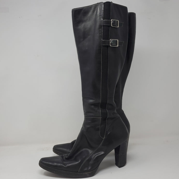 BLACK LEATHER BOOTS RET$249