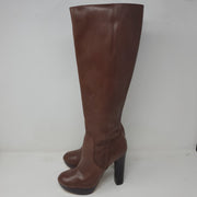 BROWN TALL LEATHER BOOTS $325