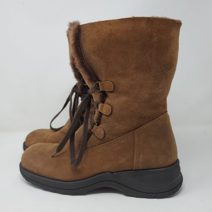 BROWN SUEDE BOOTS RET. $385