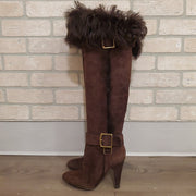 BROWN TALL SUEDE BOOTS $390