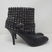 BLACK STUDDED LEATHER BOOTIES