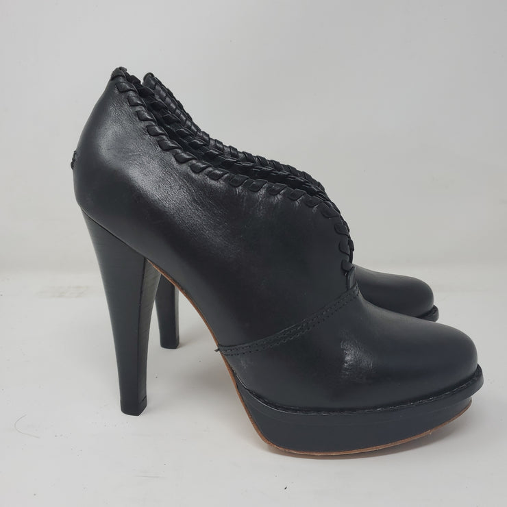 BLACK LEATHER BOOTIES $345