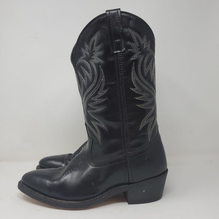 BLACK LEATHER COWBOY BOOTS$180