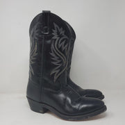 BLACK LEATHER COWBOY BOOTS$180