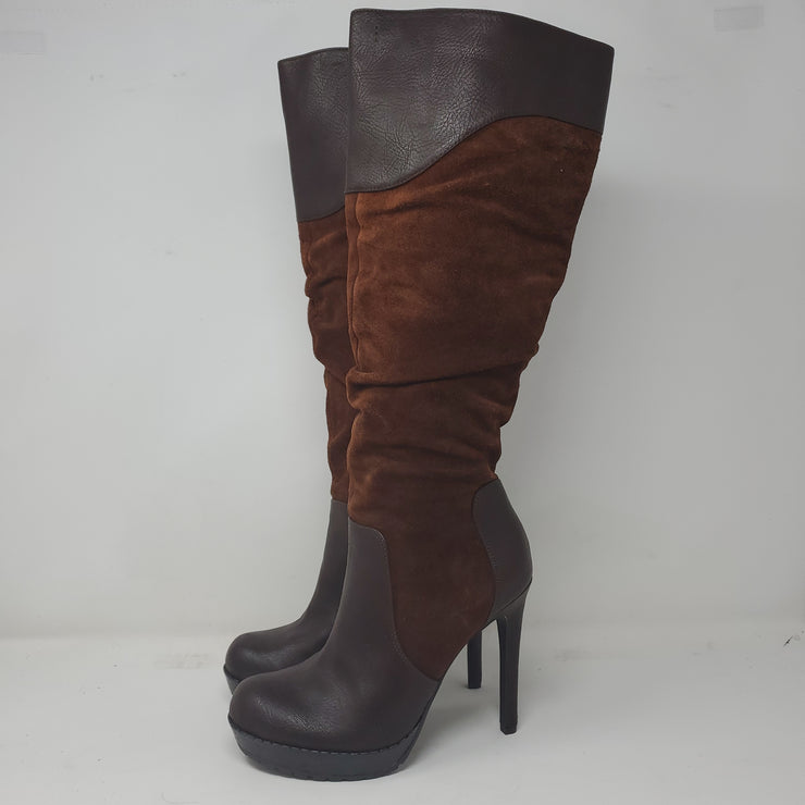 BROWN SUEDE TALL BOOTS