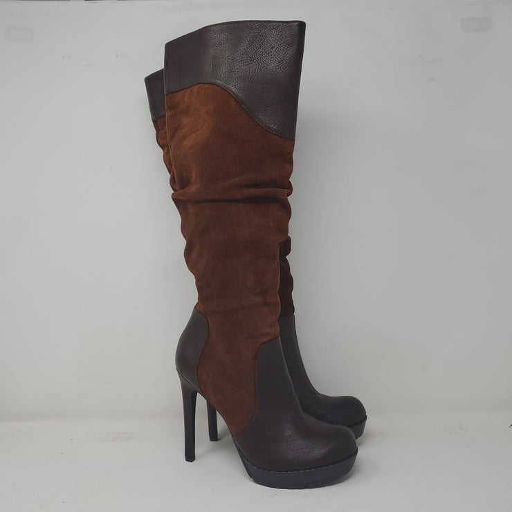BROWN SUEDE TALL BOOTS