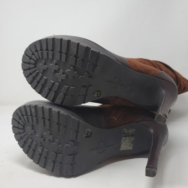 BROWN SUEDE TALL BOOTS