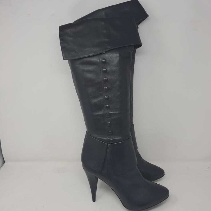 BLACK LEATHER TALL BOOTS $450