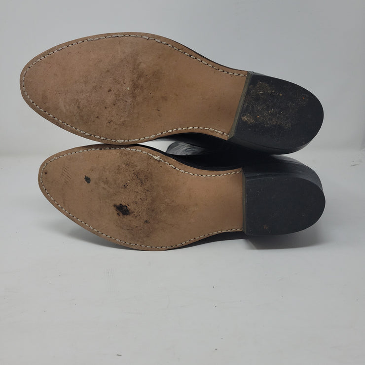 BLACK LEATHER COWBOY BOOTS$180