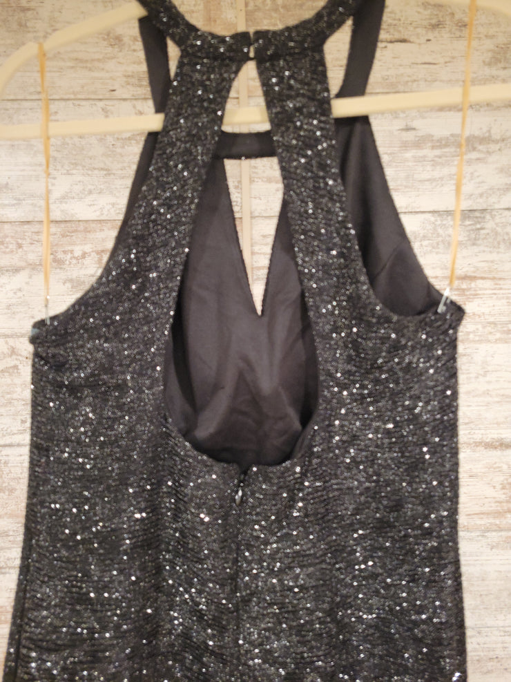 BLACK SPARKLY LONG DRESS