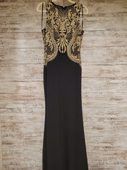 BLACK/GOLD LONG EVENING GOWN