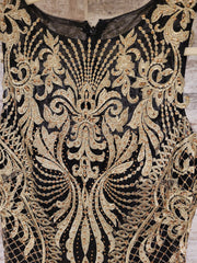 BLACK/GOLD LONG EVENING GOWN