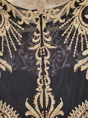 BLACK/GOLD LONG EVENING GOWN