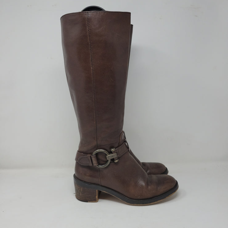 BROWN TALL LEATHER BOOTS