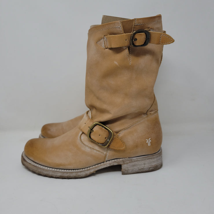 TAN LEATHER BOOTS (NEW) $278
