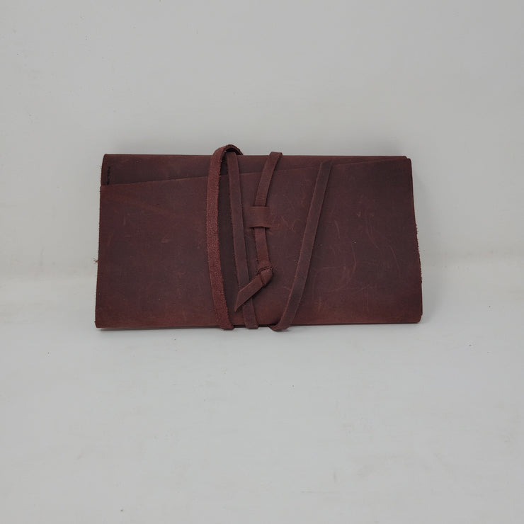 MERLOT LEATHER WRAP WALLET-NEW