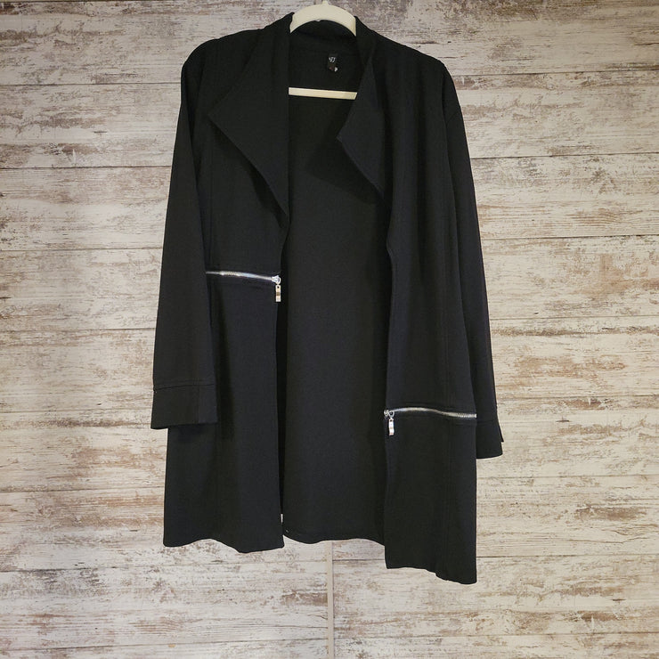 BLACK OPEN CARDIGAN/JACKET$108