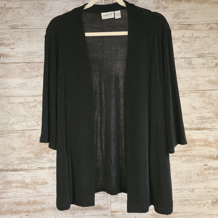BLACK TRAVELER'S OPEN CARDIGAN