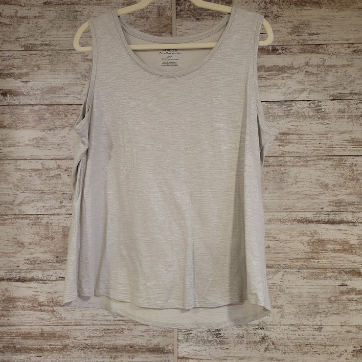 GRAY SPARKLY SLEEVELESS TOP