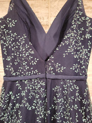 NAVY/BLUE FLORAL A LINE GOWN