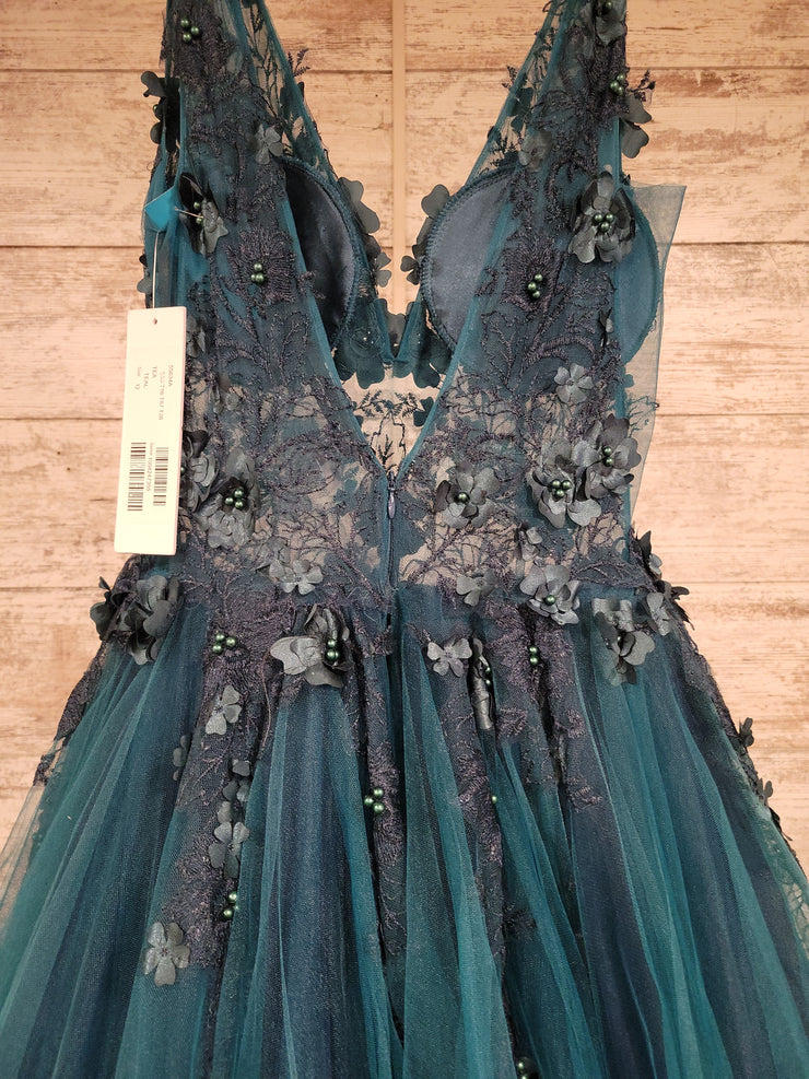 TEAL PRINCESS GOWN (NEW) $700