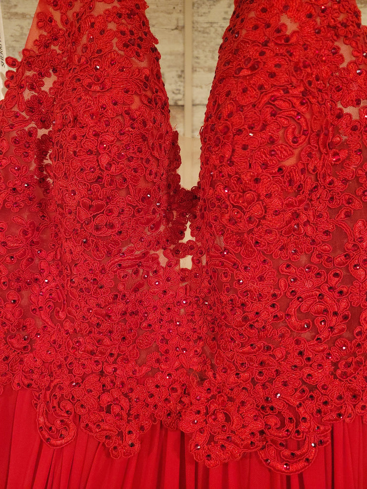 RED LONG EVENING GOWN